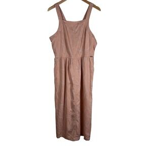 PRANA Sun Drifter Dress Sz L Peach Sleeveless Midi Coastal Travel Retail $89 NWT